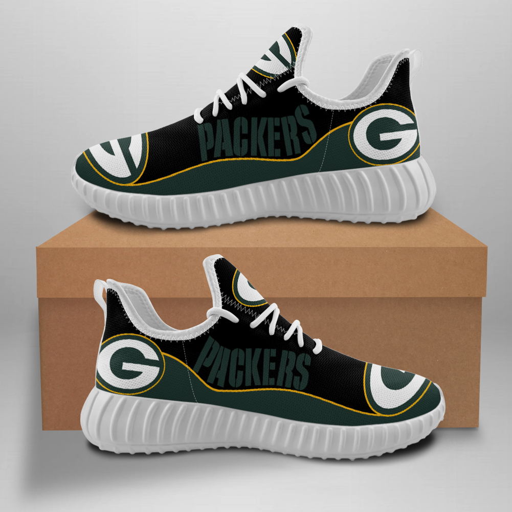 Women's Green Bay Packers Mesh Knit Sneakers/Shoes 008